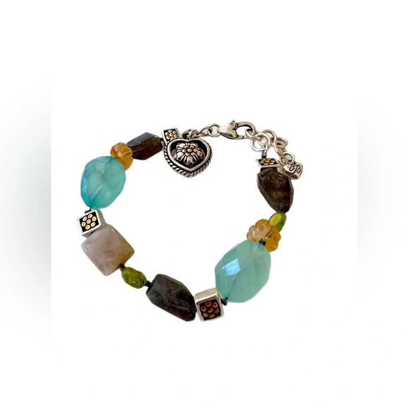 Brighton Silver & Green Chalcedony american Hero Bracelet - Picture 1 of 6